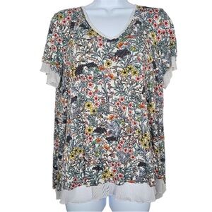 Grace & Lace Multicolor Floral Layered Flowy Blouse